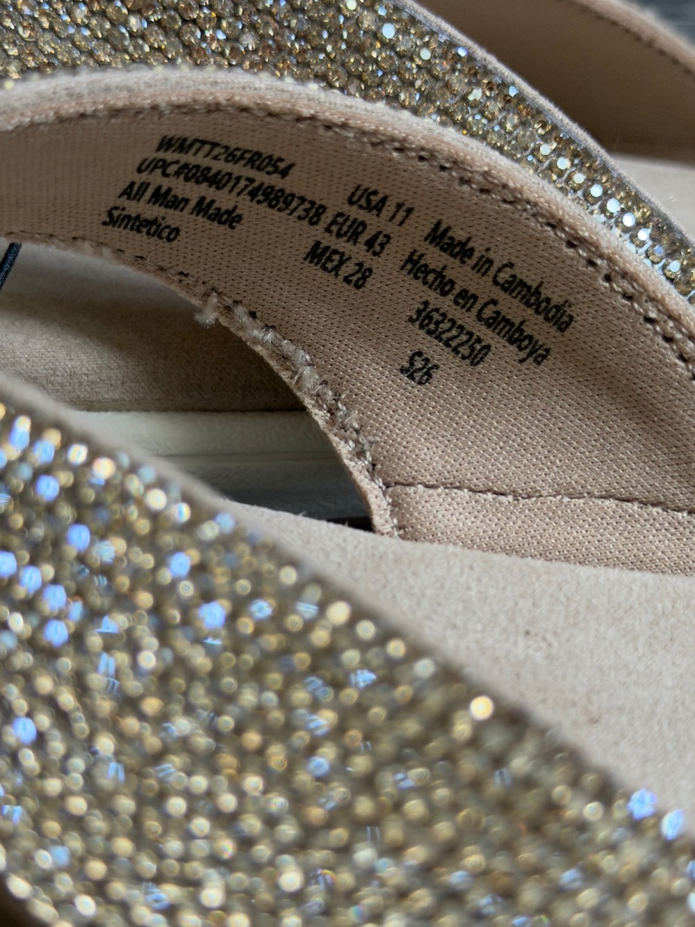 Time and Tru Gold Rhinestone Thong Sandals - Picture 5 of 6